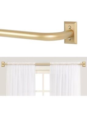 Modern Gold Curtain Rod - Single Panel